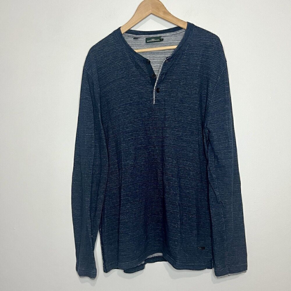 Rodd & Gunn Heathered Blue Henley Shirt Large